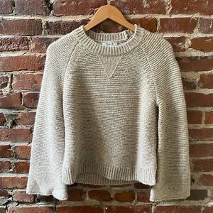 Madewell Cropped Bell Sleeve Knit Sweater, Size S
